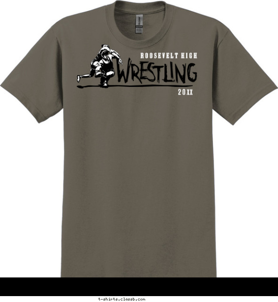 wrestling t-shirt design with 2 ink colors - #SP323