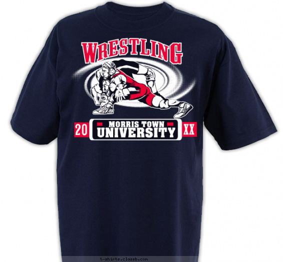 wrestling t-shirt design with 2 ink colors - #SP324