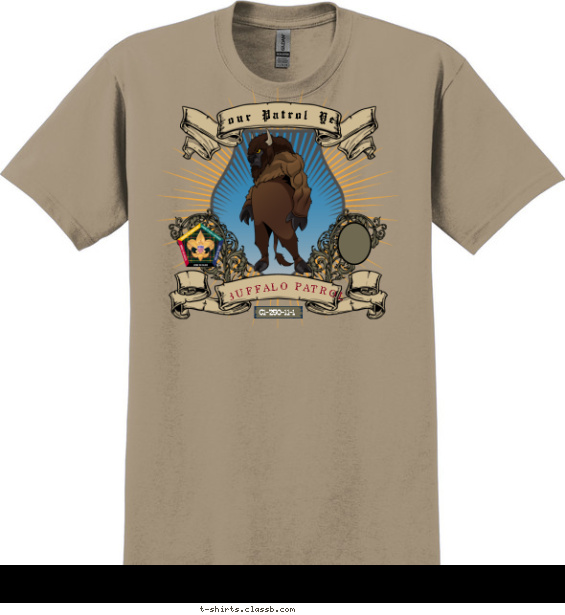 wood-badge-patrol t-shirt design with 3 ink colors - #SP3246