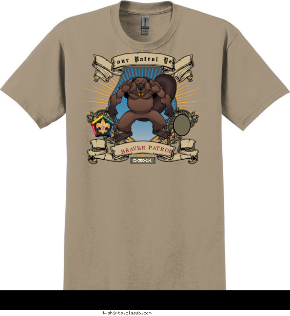 wood-badge-patrol t-shirt design with 3 ink colors - #SP3247