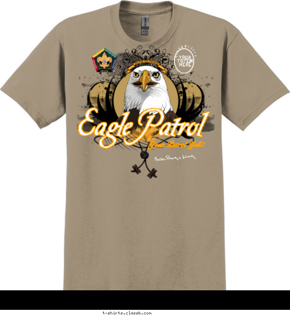 wood-badge-patrol t-shirt design with 3 ink colors - #SP3251