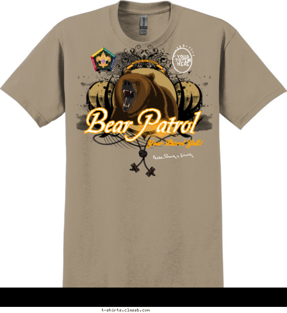 wood-badge-patrol t-shirt design with 3 ink colors - #SP3252