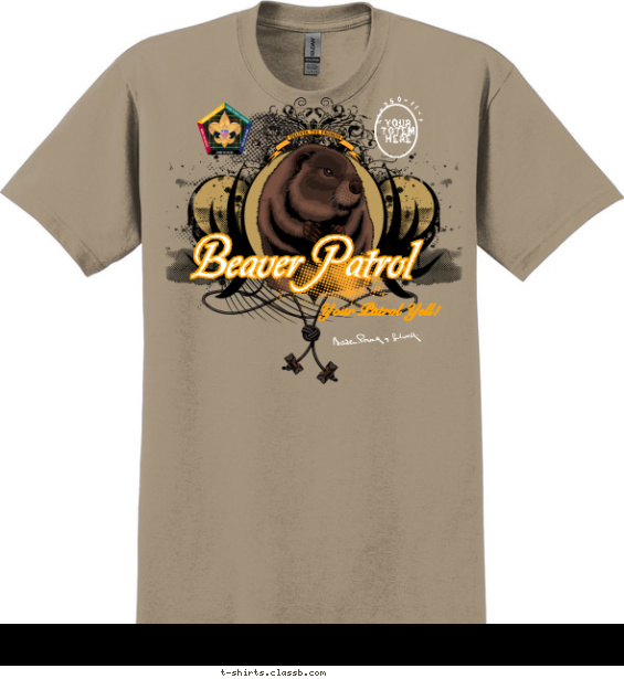 wood-badge-patrol t-shirt design with 3 ink colors - #SP3253