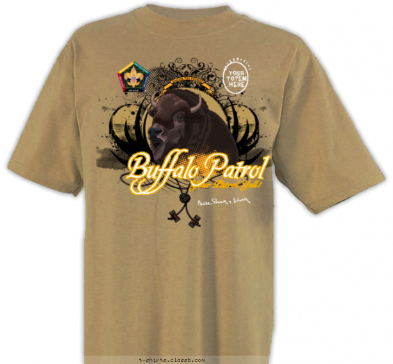 wood-badge-patrol t-shirt design with 3 ink colors - #SP3255