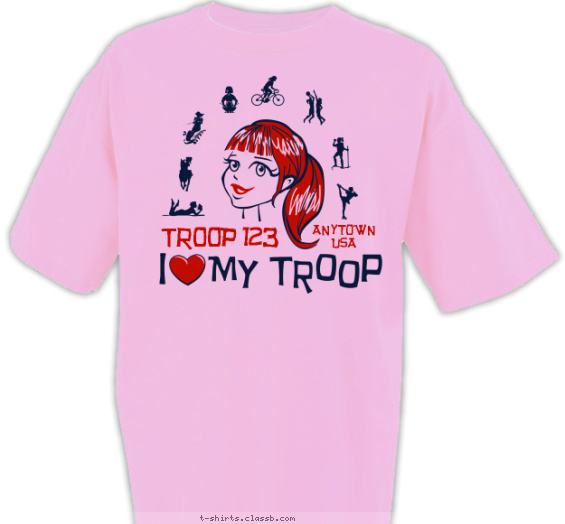 scout-bsa-troop-girl t-shirt design with 2 ink colors - #SP329