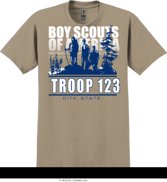 troop t-shirt design with 2 ink colors - #SP3290