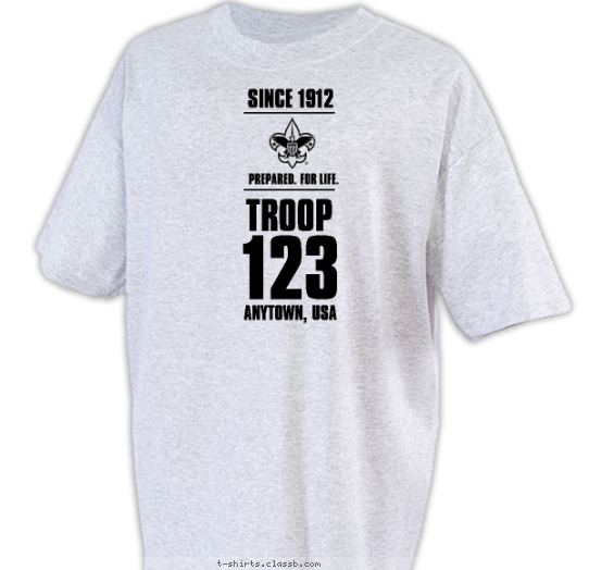 troop t-shirt design with 1 ink color - #SP3297