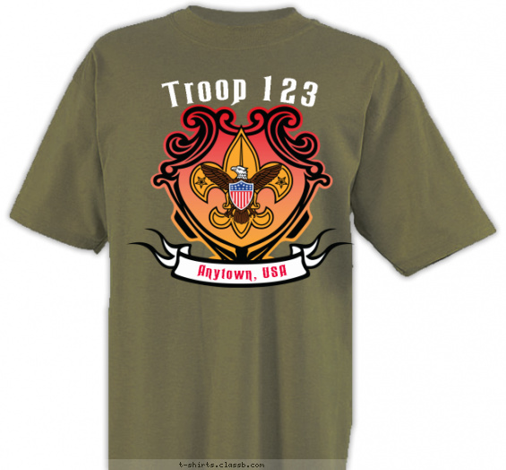 troop t-shirt design with 6 ink colors - #SP3386