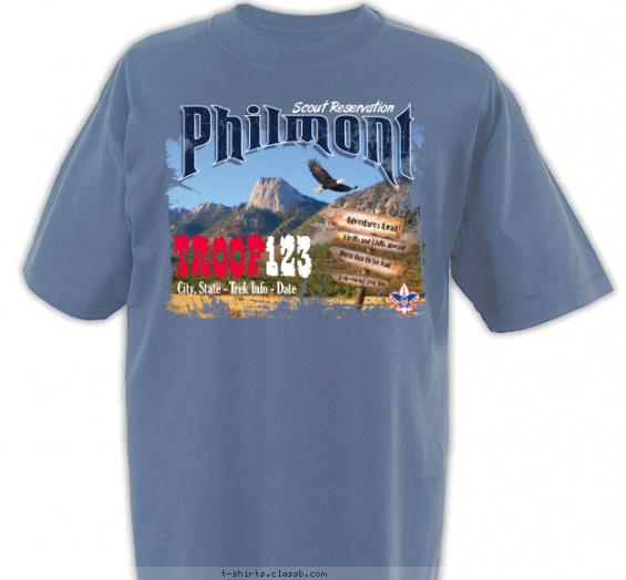 philmont t-shirt design with 4 ink colors - #SP3401
