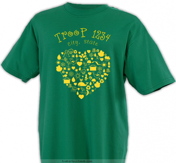 troops-girls t-shirt design with 1 ink color - #SP3436
