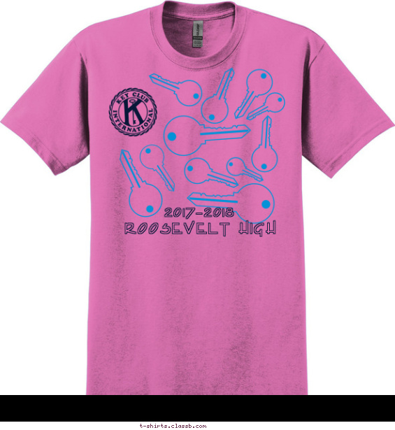 key-club t-shirt design with 2 ink colors - #SP3458