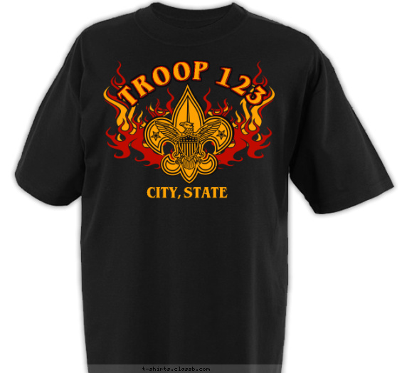 troop t-shirt design with 3 ink colors - #SP3473