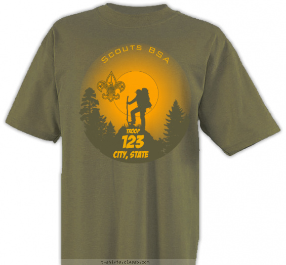 troop t-shirt design with 1 ink color - #SP3489