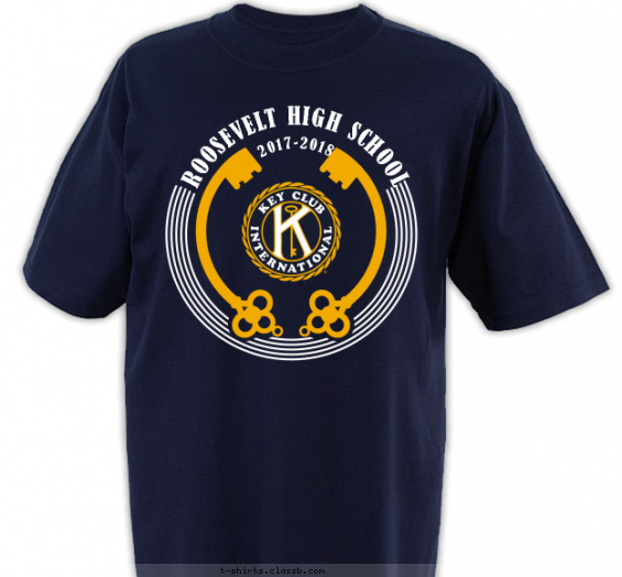 key-club t-shirt design with 2 ink colors - #SP3496