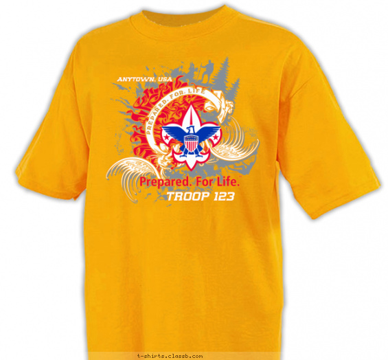 troop t-shirt design with 4 ink colors - #SP3504