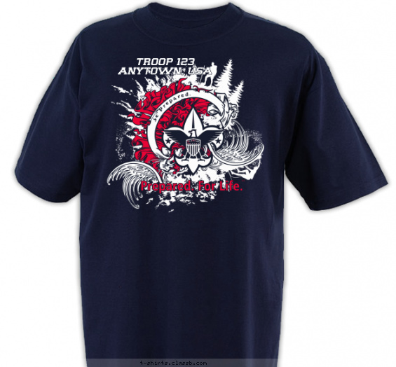troop t-shirt design with 2 ink colors - #SP3506