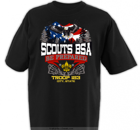 troop t-shirt design with 5 ink colors - #SP3513