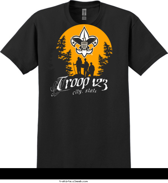 troop t-shirt design with 2 ink colors - #SP3515