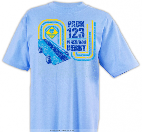 pinewood-derby t-shirt design with 3 ink colors - #SP3527