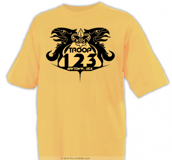 troop t-shirt design with 1 ink color - #SP3558