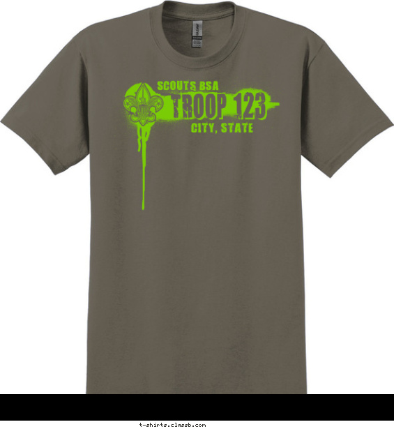 troop t-shirt design with 1 ink color - #SP3561