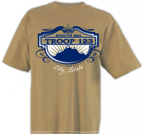 troop t-shirt design with 2 ink colors - #SP3564