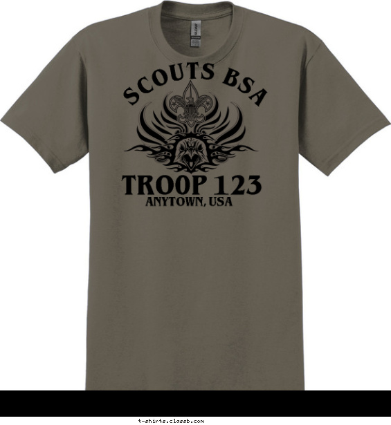 troop t-shirt design with 1 ink color - #SP3573