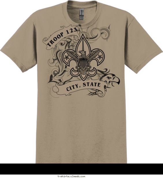 troop t-shirt design with 1 ink color - #SP3574
