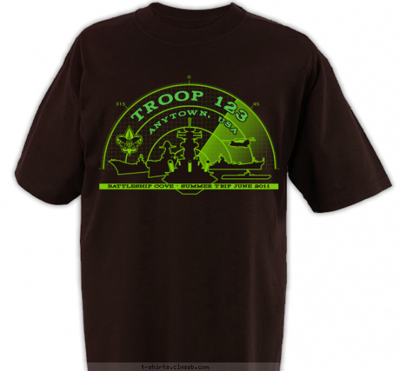 troop t-shirt design with 1 ink color - #SP3591