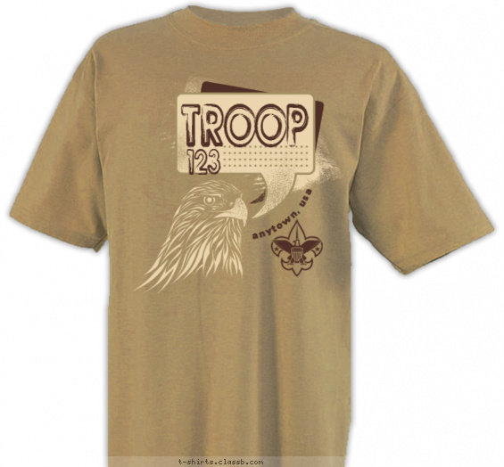 troop t-shirt design with 2 ink colors - #SP3602