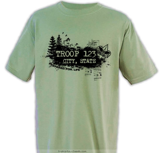 troop t-shirt design with 1 ink color - #SP3608