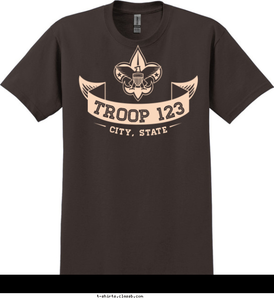 troop t-shirt design with 1 ink color - #SP3614