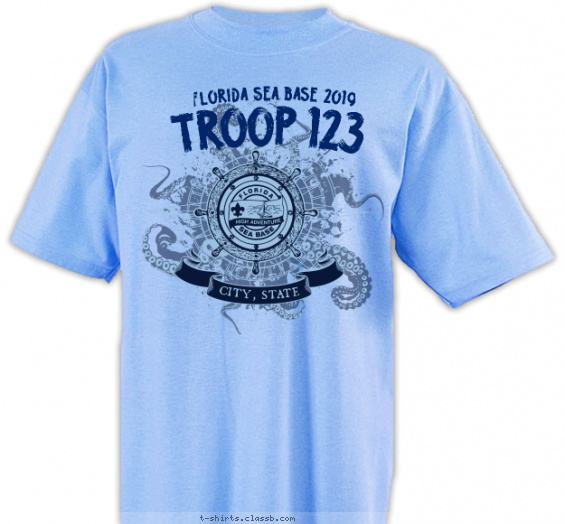 florida-sea-base t-shirt design with 1 ink color - #SP3623