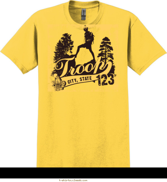 troop t-shirt design with 1 ink color - #SP3640