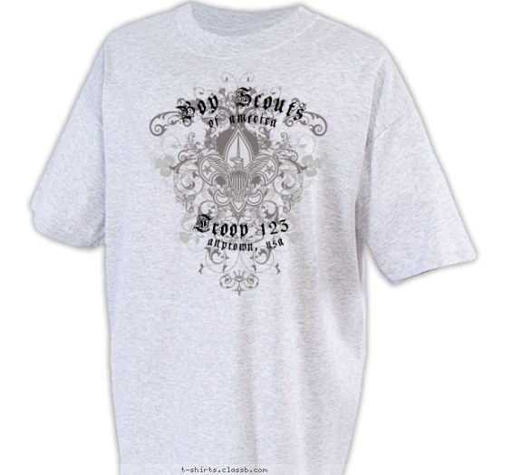 troop t-shirt design with 2 ink colors - #SP3654