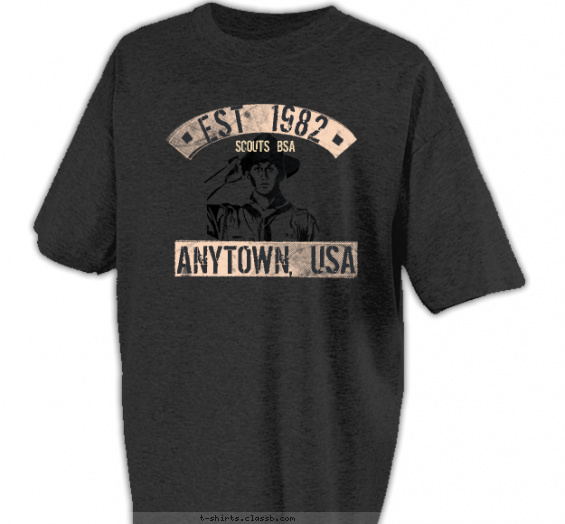 troop t-shirt design with 2 ink colors - #SP3659