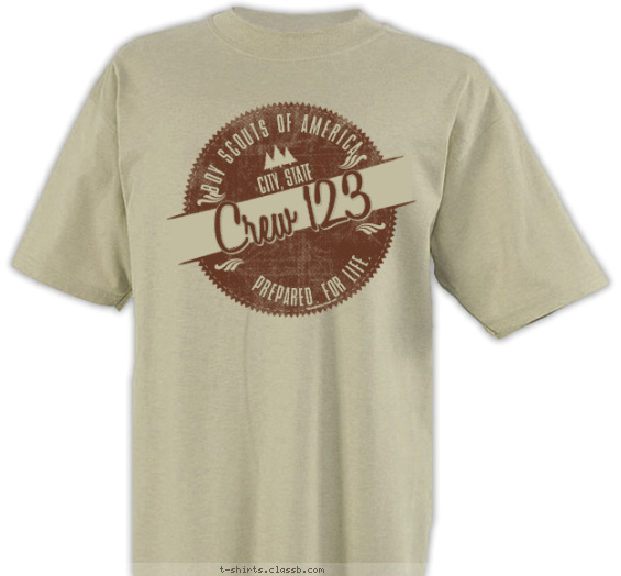 venturing-crew t-shirt design with 1 ink color - #SP3662