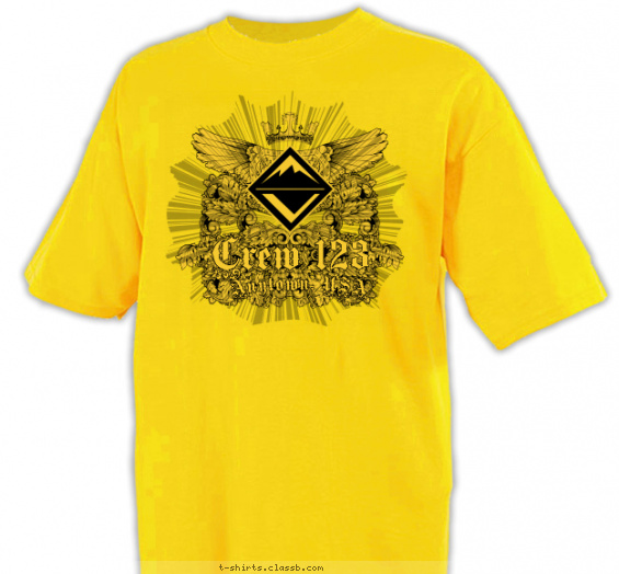 venturing-crew t-shirt design with 1 ink color - #SP3668