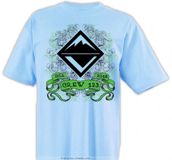 venturing-crew t-shirt design with 2 ink colors - #SP3672