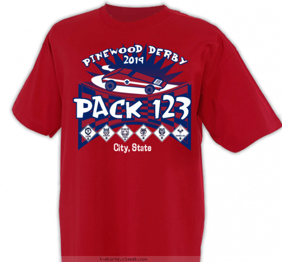 pinewood-derby t-shirt design with 2 ink colors - #SP3684