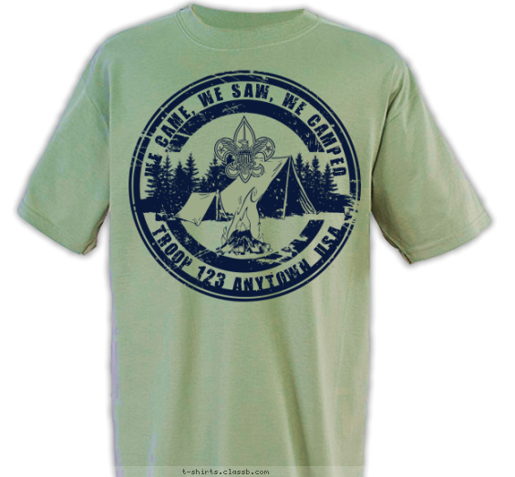 troop t-shirt design with 1 ink color - #SP3699