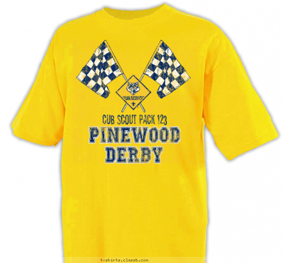 pinewood-derby t-shirt design with 2 ink colors - #SP3707