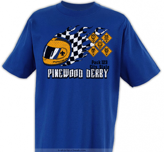 pinewood-derby t-shirt design with 3 ink colors - #SP3708
