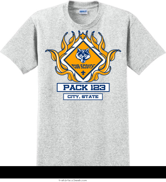 pack t-shirt design with 3 ink colors - #SP3734