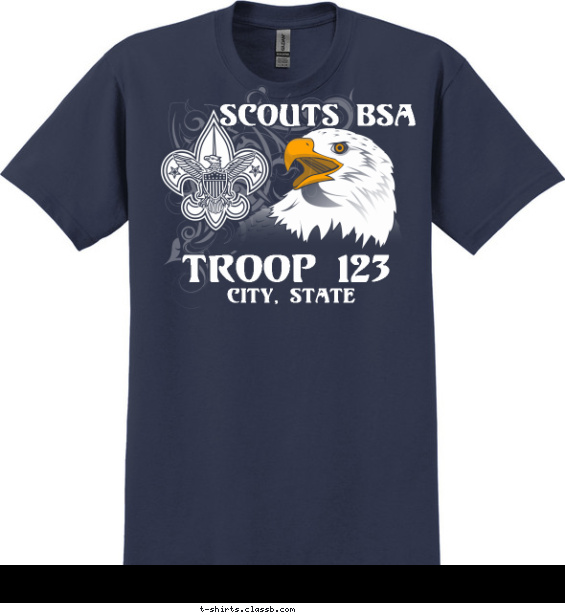 troop t-shirt design with 3 ink colors - #SP3740