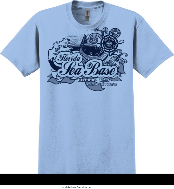 florida-sea-base t-shirt design with 1 ink color - #SP3766