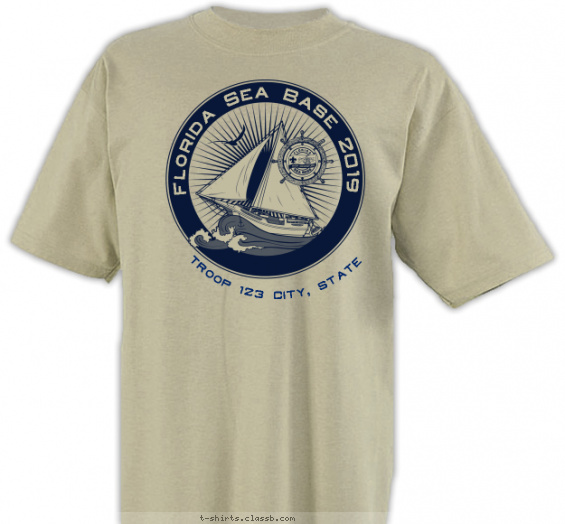 florida-sea-base t-shirt design with 1 ink color - #SP3767
