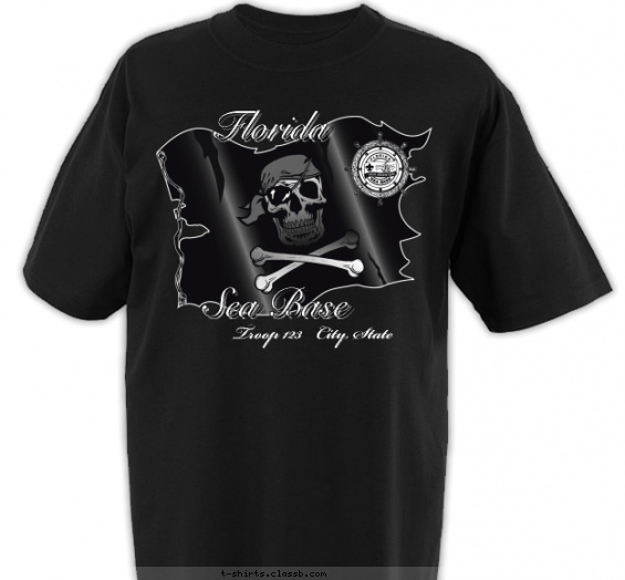 florida-sea-base t-shirt design with 1 ink color - #SP3768