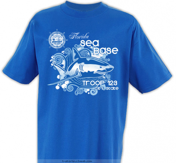 florida-sea-base t-shirt design with 2 ink colors - #SP3770