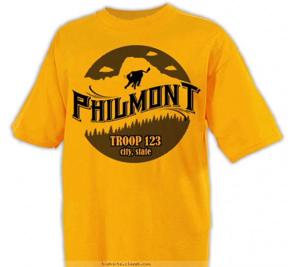 philmont t-shirt design with 1 ink color - #SP3783